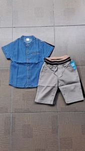 Baju Atasan Kemeja Hem Denim Anak Cowok Laki-Laki 2-8 Tahun