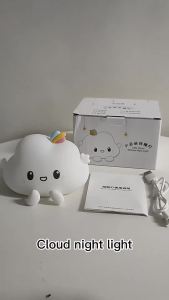 Kids Room Decoration Cute Cloud Night Lamp Tap Control LED Night Light Rechargeable Silicone Veilleuses Lampe Room Lighting
