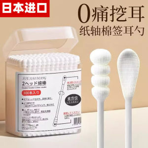 Bộ 200 Ngón Tăm Cotton Hai Đầu Dùng Một Lần Hình Thìa Dò Tai Xoắn Ốc Dùng Để Vệ Sinh Tai Cho Người Lớn Và Trẻ Em