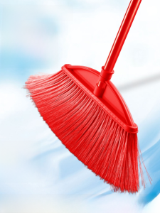 Wedding Moving Red Broom Celebration Thickened Non-stick Hair Plastic Stainless Steel Long Handle Cleaning Broom Household Tool