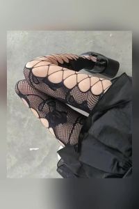 Quần Tất Lưới Gothic Lolita Gợi Cảm Dành Cho Nữ Tất Lưới Họa Tiết Hoa Y2K Quần Tất Legging Đồ Lót