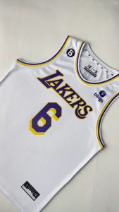 Jersey Lebron James LA Lakers 6 PUTIH WHITE Swingman Bola Basket NBA Baju Kaos T-Shirt Tshirt Atasan Costum Kostum
