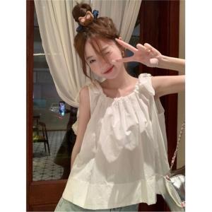 Áo Ba Lỗ Không Tay Màu Xanh Thái Lan Dành Cho Nữ Mùa Hè Áo Khoác Ngoài Đi Biển Thiết Kế Kiểu Pháp Áo Phông Dopa Dáng Rộng Chất Liệu Khác