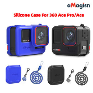aMagisn Silicone Case For 360 Ace / Ace Pro/ Ace Pro 2 Action Camera Lens Cap Anti-scratch Protective Cover Accessories