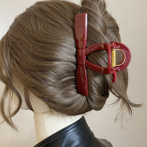 กิ๊บติดผมรูปผีเสื้อขนาดใหญ่หนาสไตล์วินเทจสำหรับผู้หญิง กิ๊บติดผมรูปฉลาม ทรงสัมผัสหรูหรา หลากหลายสไตล์ ไม่มีแบรนด์