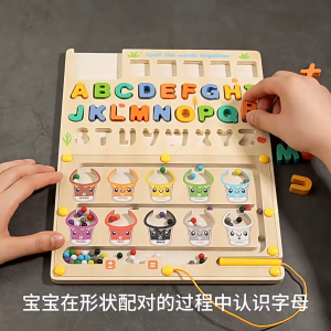 Number Color Classification Maze Montessori 5in1  Wood Toys Preschool Education Activities