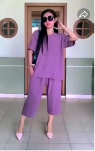 Setelan Wanita Dewasa - Setelan Crinkle Terbaru 2024 - One Set Crinkle 7/8- setcel Jumbo