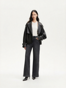 Vero Moda | Flannel-lined High-waisted Wide-leg Jeans