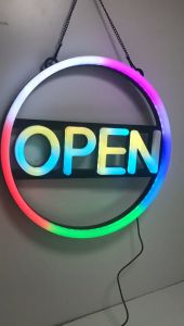40x40cm ป้ายไฟ OPEN นีออนดัด วิ่งได้ แสงไฟ RGB บ้าน เสียบ ผ้าป่า ตกแต่งเพิ่มเอกลักษณ์สีสัน สวยงาม น้ำเกลือ สำหรับการทำงาน และเพิ่มเอกลักษณ์สีสัน สวยงาม