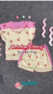 ByKiddos - Setelan Chery Anak Perempuan / Baju Anak Perempuan Lokal Chery / Setelan Oblong Bayi Perempuan Motif Chery