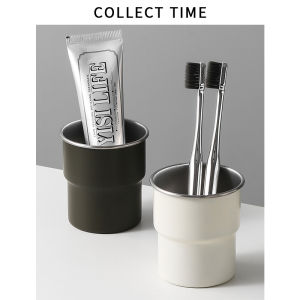 Cặp Ly Đánh Răng Bằng Thép Không Gỉ Sang Trọng Để Bàn Nhà Tắm Giá Để Đồ Đựng Kem Đánh Răng Và Giá Đỡ Bàn Vệ Sinh Cá Nhân