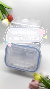 Combo 3 Hộp Thủy Tinh Chịu Nhiệt 620ml 640ml 950ml – Hộp Đựng Thực Phẩm Có Nắp Khóa Chống Tràn