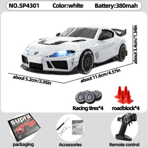 JXC 1087X Supra SP4301 1/43 Mini 4WD RC Drift Car Built-in Gyroscope Full Scale Control Racing with Cool LED Lights RC Toy Gift