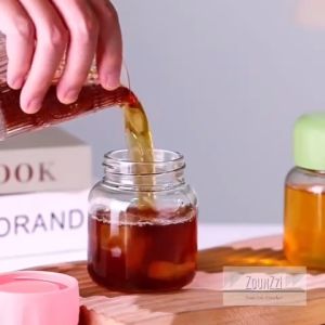 Portable Fat Fat Mini Glass Drinking Water Bottle Cup Shaker Style Cups Heat Resistant Lightweight Compact Design Transparent Mini Borosilicate Chubby Glass Drinking Water Tea Ice American Coffee Latte Cup Bottle BPA Free Cawan Botol Comel Kaca玻璃小水杯子in高顏值