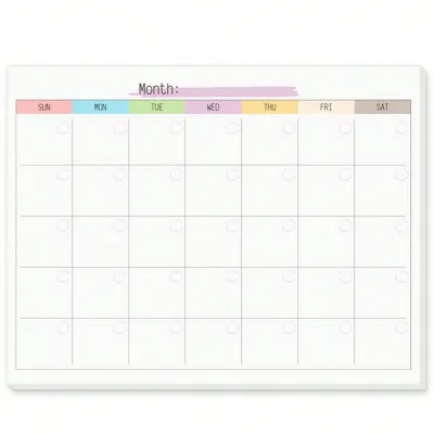 A4 Undated Monthly Calendar Planner Large Desk Pad with Blank Date Boxes for Scheduling Appointments and Task Organization