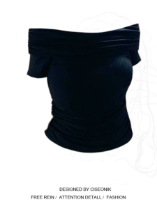 Plus Size Chubby Girl off-Shoulder Short-Sleeved T-shirt for Women Summer New Arrival Silm Slim Looking Pure Desire Style Stylish Short Tops