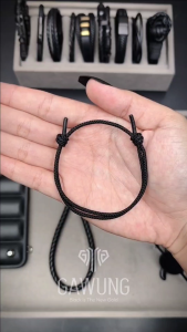 Gawung - Gelang Pria Tali Hitam Cowok Aesthetic Classic Simple Black O Keren GGHITAL