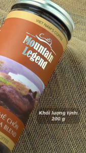 Cà Phê Chồn Cao Cấp Mountain Legend – 10% Real Civet Arabica & 90% Selected Beans Specialty - Lon 200Gr (Hạt/Bột)