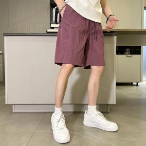 Quần Short Nam Mùa Hè Ice Silk Cỡ Nhỏ Màu Xanh Lá Cây Đậu Quần Dài Năm Điểm Quần Bãi Biển Quần Công Sở Thời Trang Quần Ống Đứng