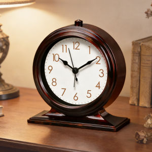Vintage Desk Clock Classic Light Luxury Large Digital Alarm Clock Bedroom Living Room Office Loudspeaker Mute Desktop Decoration