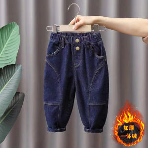Clearance Special Offer Boy Denim New New Arrival Baby Girl Fleece-lined Fall and Winter Kids Pants Thickened Autumn Clothes Pants