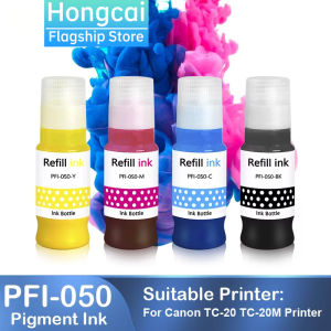 1 Conjunto/4 Pçs Pfi050 PFI-050 Pfi 050 Tinta Pigmentada Para Canon TC-20M TC-20 Impressora Compatível Garrafa De Tinta A Provdágua Colorido Recarga Tinta