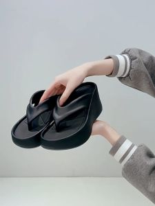 Wedges Slippers For Woman Fashion Thick Bottom Flip-Flops Non-slip Comfortable Women High Heels Sandals