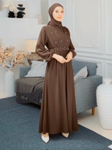 Gamis Kondangan Azhalea Maxi Dress kundangan Games Jumbo warna hijau sage Terbaru 2025 Gamis Ceruti Merah Maroon