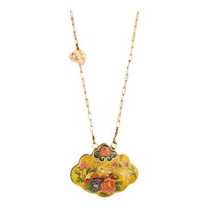 WU YUE JEWELRY | Ancient Chinese Style Peony and Phoenix Silver Necklace 999 Purity