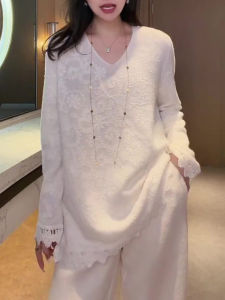 UYFY | V-neck Jacquard Sweater Female Long Sleeve