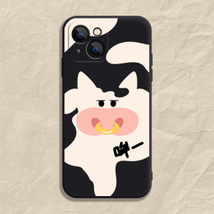 Creative Cow Funny Phone Case Compatible with  14 Silicone Protective Cover Anti-fall Cute Personalized Style 