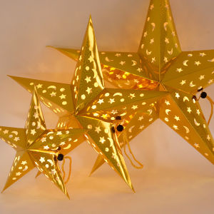 30/45/60cm Hollow Out Paper Star Craft Hanging Pendant Home Eid Mubarak Christmas Scene Decoration Wedding Stars Lampshade Decor