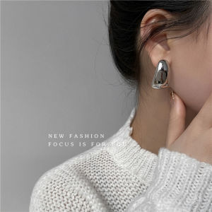 Silver Needle Drop Earrings Metal Smooth Design Womens Fashion Jewelry Simple Elegance  out New Style Ear Rings