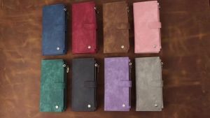 Faux Leather Phone Case for Samsung A56 A55 A54 A53 A36 A26 A16 A07 A06 Trendy Wallet Shockproof Cover with Lanyard Card Slots