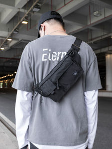 ABOYS Street Style Waist Bag Crossbody Outdoor Cycling Mobile Phone Bag Mens Casual Single Shoulder Backpack Nylon Material