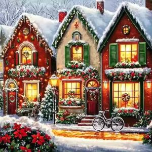 Bộ Tranh Kim Cương Đầy Đủ HUACAN Chủ Đề Giáng Sinh Ông Già Noel & Cảnh Mùa Đông Tranh Khảm Trang Trí Nhà Cửa Kim Cương Nhựa Đầy Đủ.