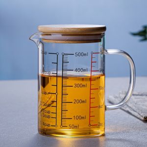 Cốc Đo Thủy Tinh Borosilicate Cao Cấp Dùng Trong Gia Đình Đạt Chuẩn Thực Phẩm Có Tay Cầm Dụng Cụ Đo Bền Và Cân Đo Cho Nhà Bếp