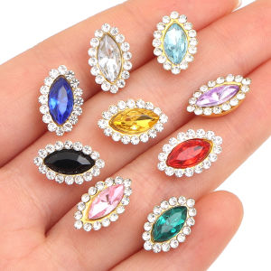 5x10mm Sunflower Sewing Claw Rhinestones Crystals Glass Beads Buttons Stones Sew On Rhinestone for Clothes Sewing Accessories