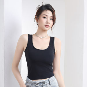 Miiow | Cat Woman One-Piece Strap Vest Womens Underwear Outerwear With Chest Pad Black 2024 New Style Slim Fit Pure Color Nylon Spandex