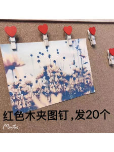 Red Wooden Clip Pin 20 Pieces Photo Wall Message Bulletin Board Large Head Paper Fastener Craft Supply Office School Business