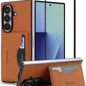 szhaiyu | Leather Wallet Cards Bag Kickstand Phone Case for Samsung Galaxy Z Fold 8 7 6 5 4 3 5G Fold8 Fold7 Fold6 Fold5 Protective Cover