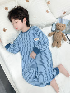 Baby Boys Spring Autumn One-Piece Sleepwear Anti-Cold Velvet Home Clothes Crawling Suit Comfortable Pure Cotton Underwear