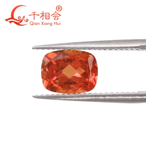 Fat Rectangular Shape Natural Cut Lab Grown Sapphire Padma Color with Visible Inclusions for DIY Jewelry Accessories Jewelry Making