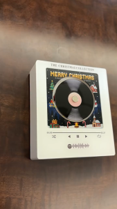 STYLETENK Refrigerator Mini Vinyl Record Music Player Christmas with 9 NFC Fridge Records Christmas Music Box ic Music Player Christmas Decoration