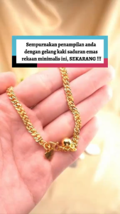 RANTAI KAKI Tapak Gajah Saduran Emas 24K Zhulian