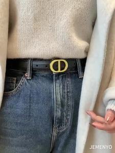 New Style2025 Womens Leather Belts Fashionable Simple Versatile Ladies Decorative Belts Suitable for Jeans in Black and Trendy