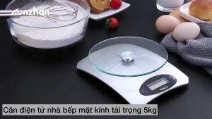 Siêu rẻ - Cân nhà bếp màu bạc mặt kính tải trọng 5kg cân điện tử mặt kính cao cấp 5kg cân thực phẩm cân tiểu ly cân nhà bếp mặt kiếng
