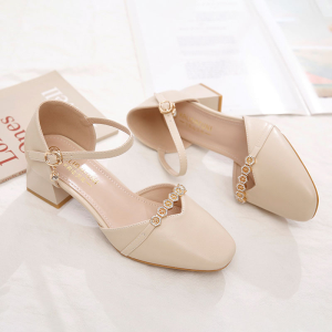 Amandad Stores ถูกเปลี่ยนแปลง: รองเท้าแตะนิ้วเท้าหรูหรา สำหรับผู้หญิง รองเท้าส้นหนาแฟชั่น สไตล์เกาหลี รองเท้าส้นสูงสไตล์ นางฟ้าอเนก รองเท้ากลวง ราคาที่ยอนรับ