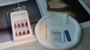 [Blush Pink] KUKU315  【24Pcs Full Size】 Kuku Palsu Nails Art Dan Lem Kuku Palsu + Bonus Kit Lem Jelly Ultra Tipis & Bernapas - Bisa Dipakai Berulang Kuku Palsu Lepas Pasang  Cocok untuk Semua Bentuk Kuku:Pendek/Bulat/Panjang/Almond