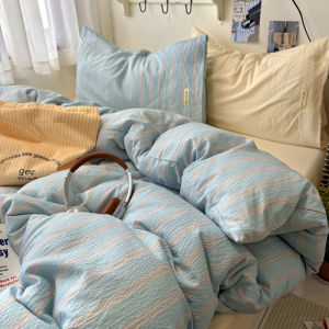 MANCAI | Bộ Drap Giường Bông Rửa Đơn Giản Mẫu Sọc